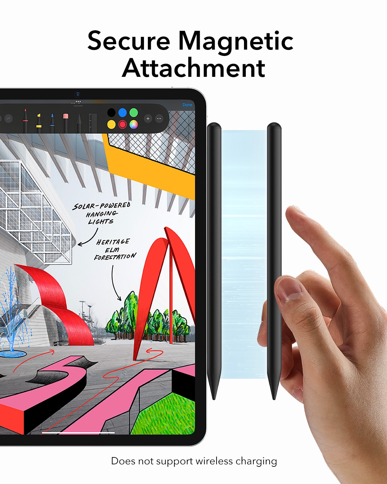 Shift Keyboard Case (Detachable) With Black Digital Pencil Bundle -Secure magnetic attachment