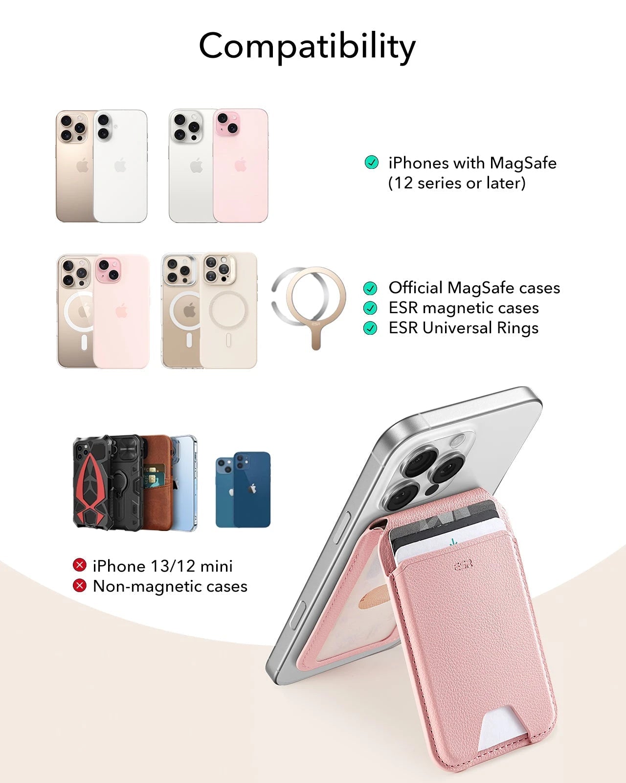 KF8ESR MagSafe Compatible 5 Card Wallet Stand