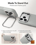 ESR Light Gray Leather iPhone 18 Pro Magsafe Case with Stand Made To Stand Out