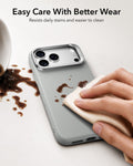 ESR Light Gray Leather iPhone 18 Pro Magsafe Case with Stand Easy Care With Better Wear