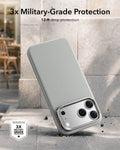 ESR Light Gray Leather iPhone 18 Pro Max Magsafe Case with Stand 3x Military-Grade Protection