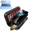 Misty Blue iPhone 18 Pro Max Corning Glass Privacy Screen Protector with Full Coverage Camera Lens Protector