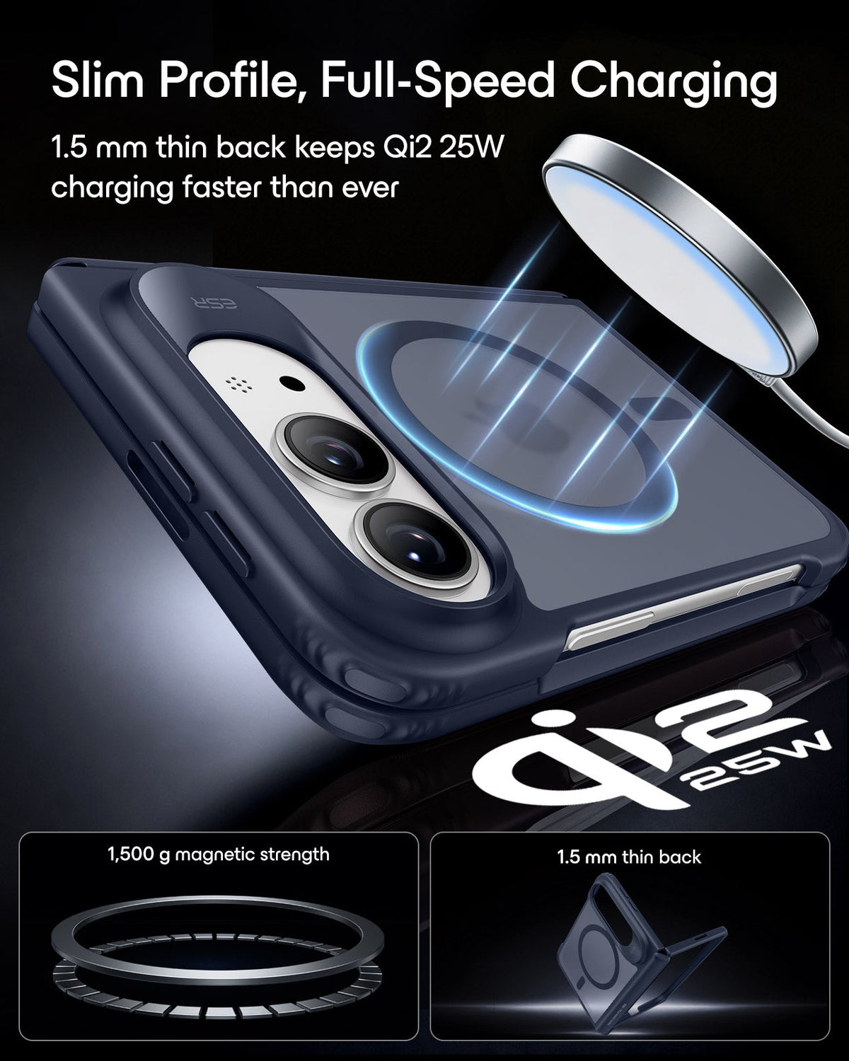 ESR Night Sky iPhone Duo Magsafe Slim Phone Case Slim Profile, Full-Speed Charging