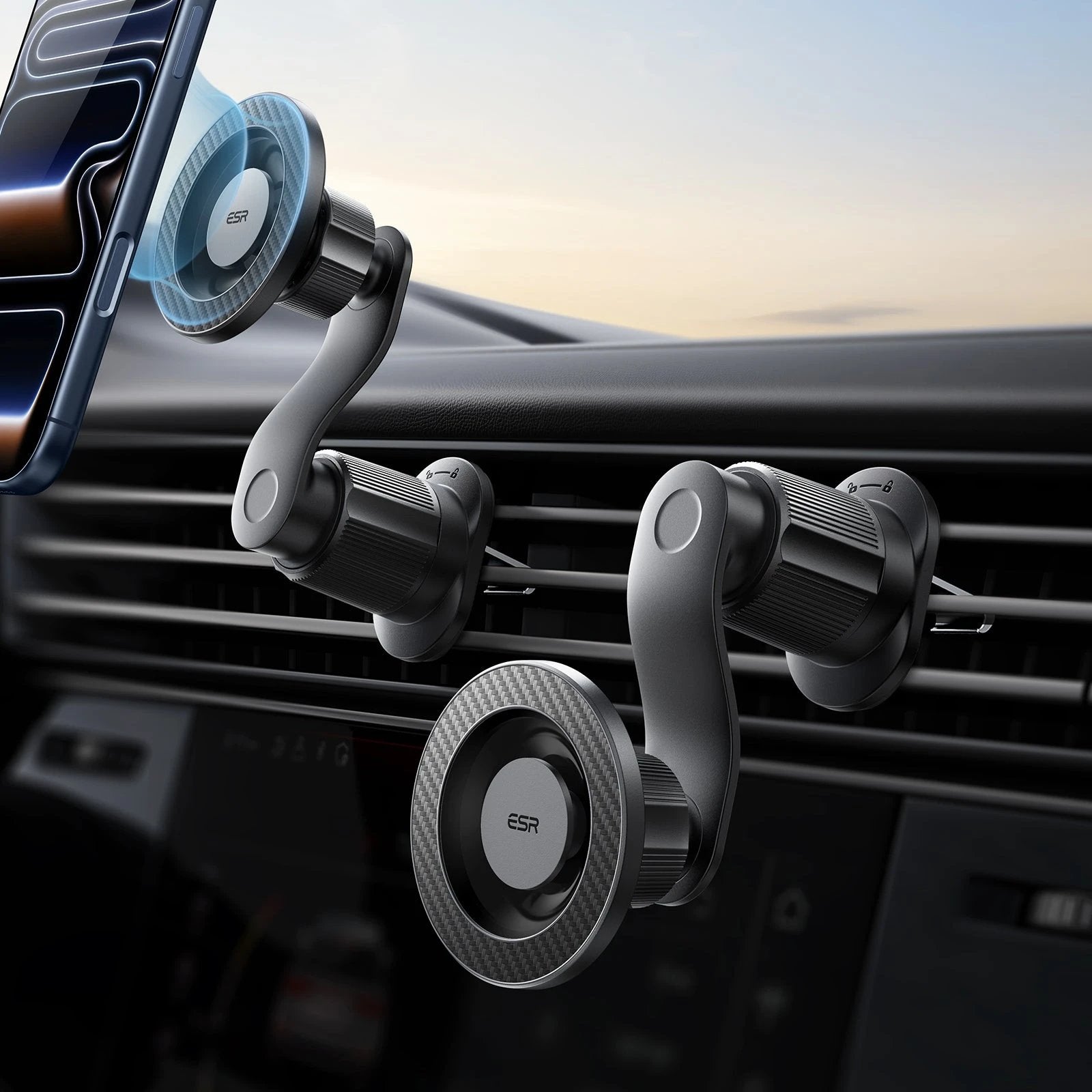 OmniLock Magnetic Car Mount (Air Vent) - Black ESR ESR