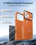 ESR Orange iPhone 18 Pro Tough Phone Case Magsafe with Stand 7X Military-Grade Protection