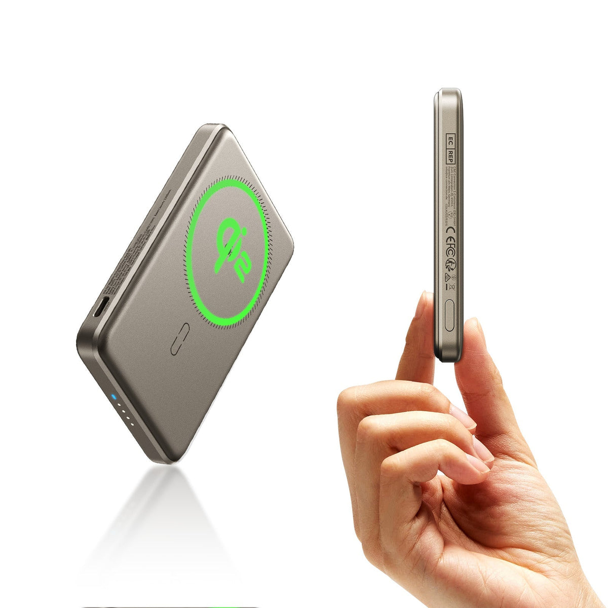 15W MagSlim Power Bank Titanium