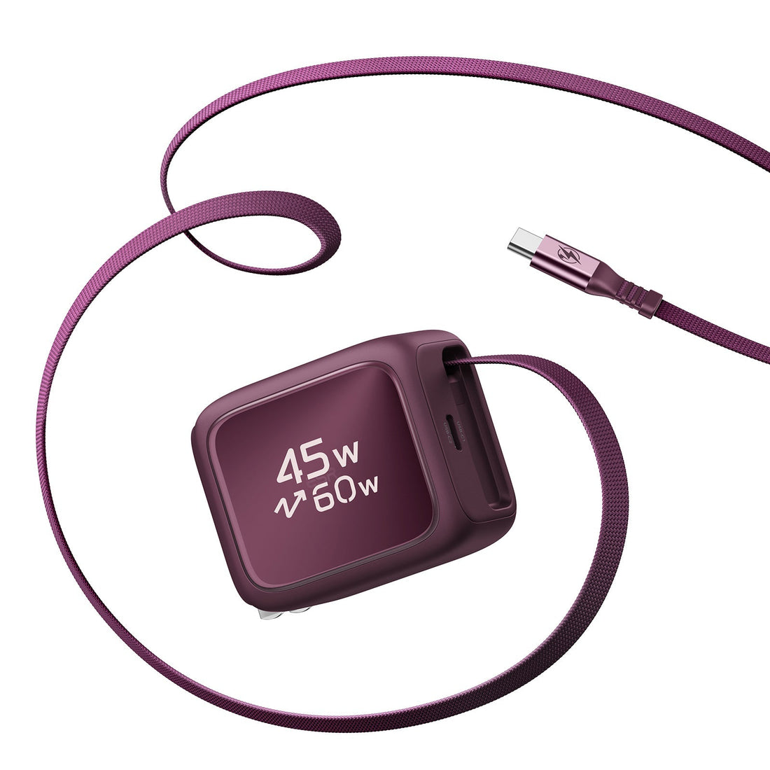 Xtend 45W Retractable Charger - US Plug - Burgundy ESR ESR