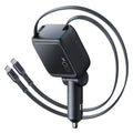 Xtend 100W Retractable Car Charger with Dual Cables - Black
