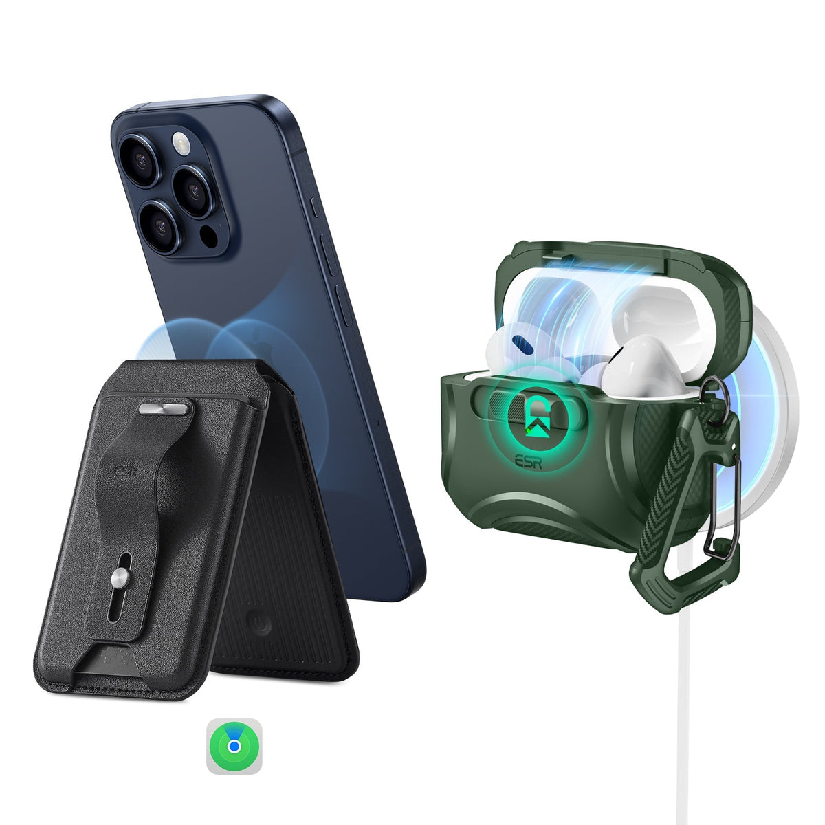 Cyber FlickLock Everyday Carry Bundle AirPods Pro Forest Green