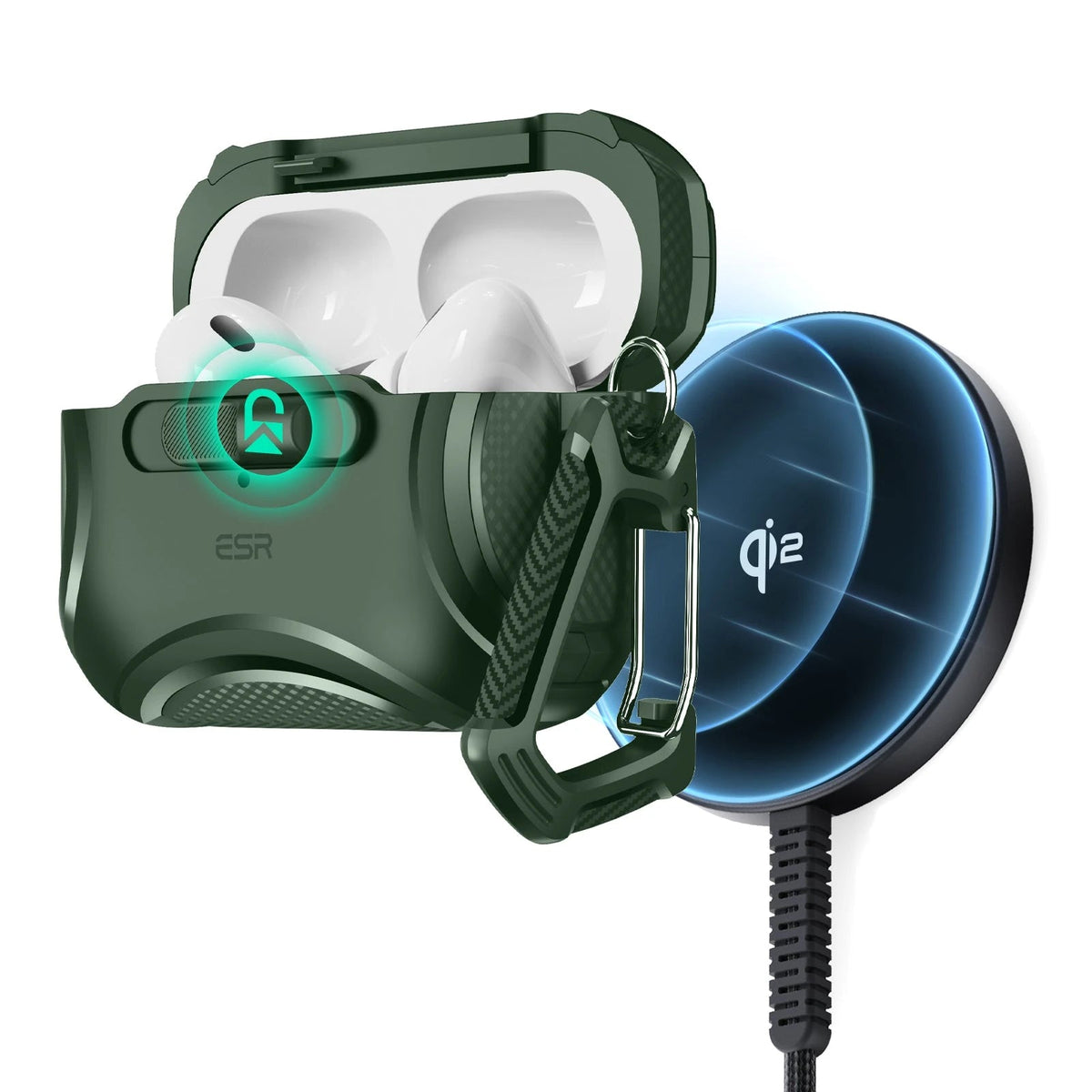 Cyber FlickLock Snap Charge Bundle AirPods Pro Forest Green