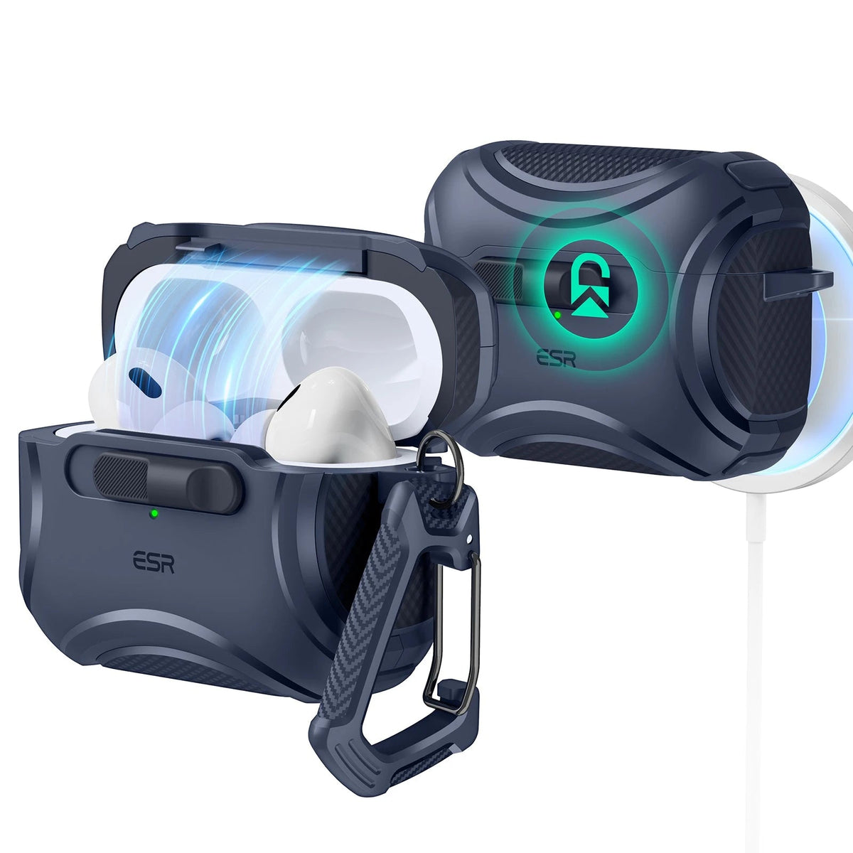 AirPods Pro Cyber FlickLock Case Dark Blue
