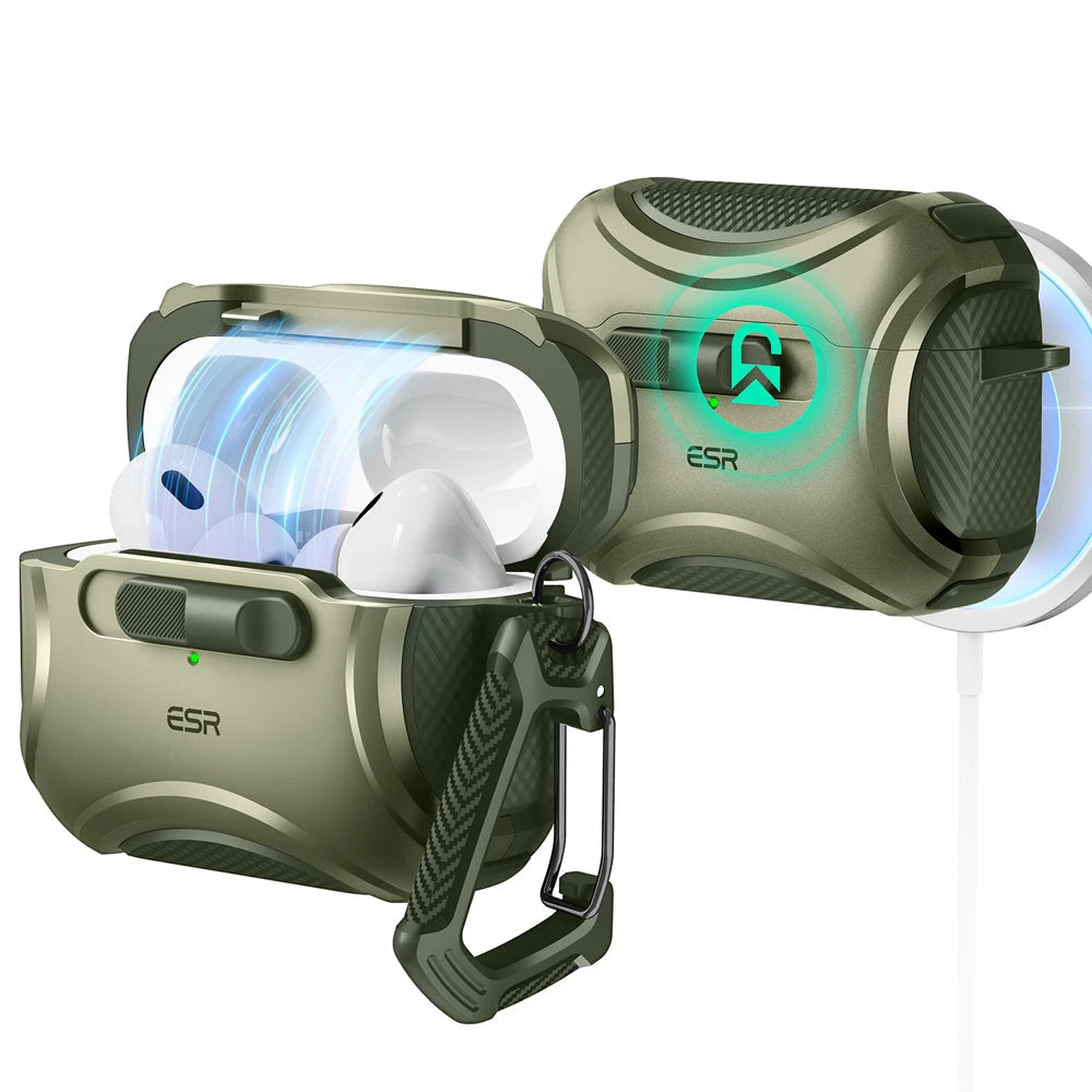 AirPods Pro Cyber FlickLock Case Dark Green