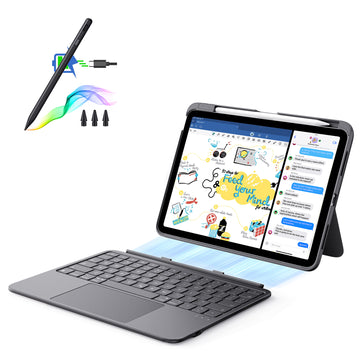 iPad 10th Gen Flex Keyboard Case (Detachable) With Digital Pencil Bundle  - UK Layout Dark Gray With Dark Silver Pencil