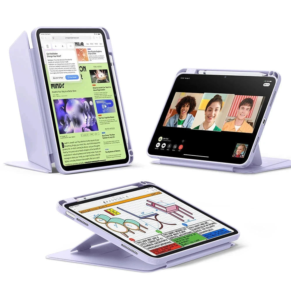iPad 10th Generation Flip Magnetic Case Pencil Holder Light