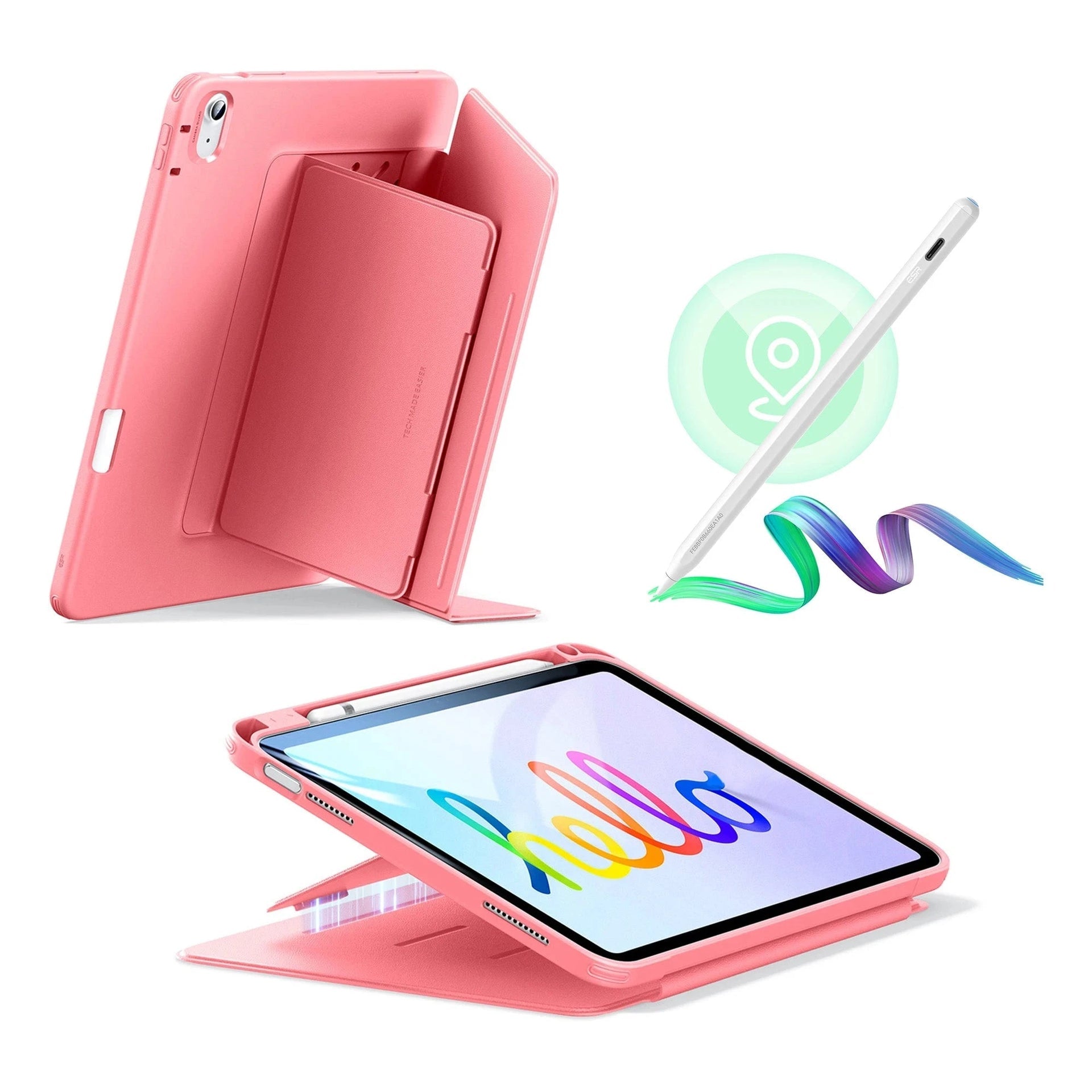 iPad 10th Generation Flip Magnetic Case with Pencil Holder - Red ESR ESR