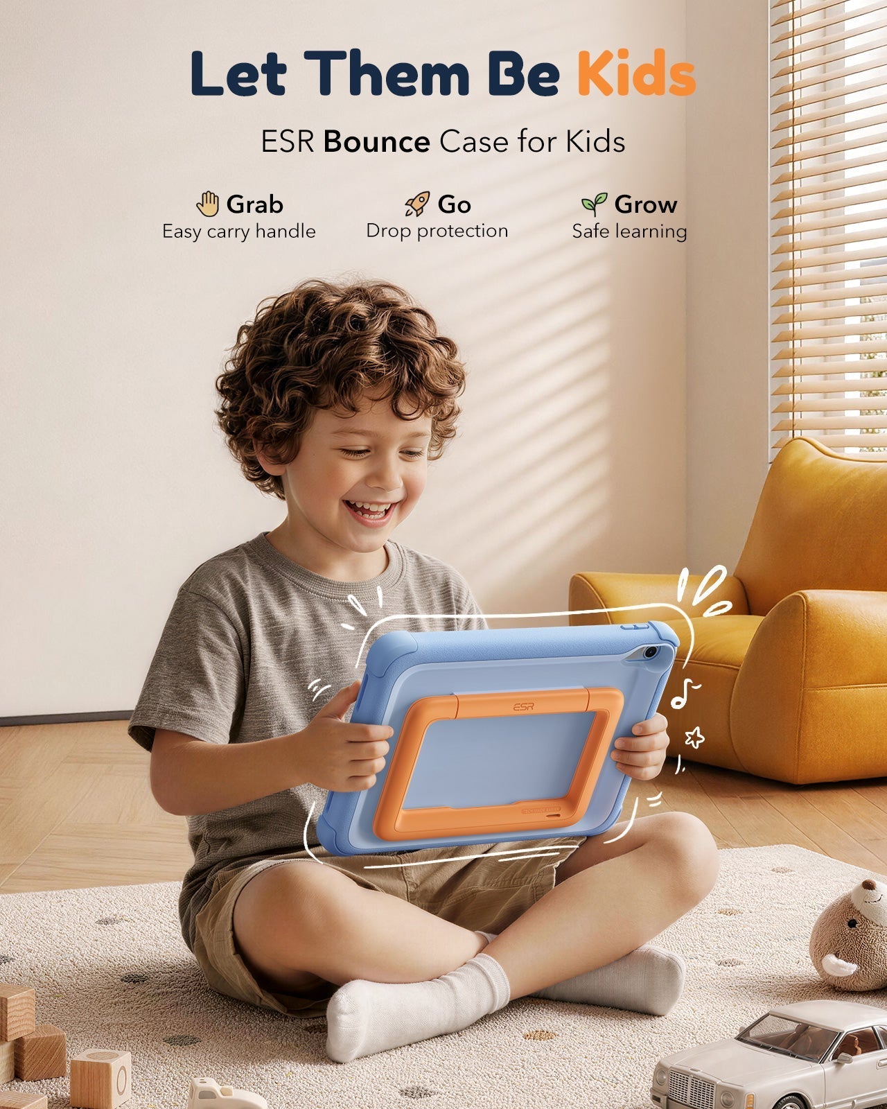 iPad 11" (A16) 2025 Bounce Case for Kids - Sky Blue ESR ESR