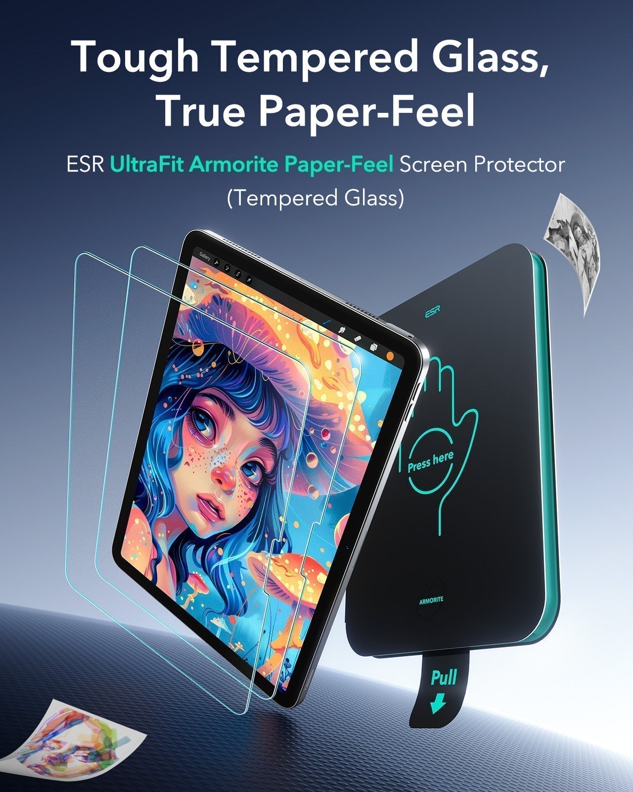 iPad 11" (A16) 2025 Bundle Shift Magnetic Case & Armorite® Paper-Feel Protection - Pink ESR ESR