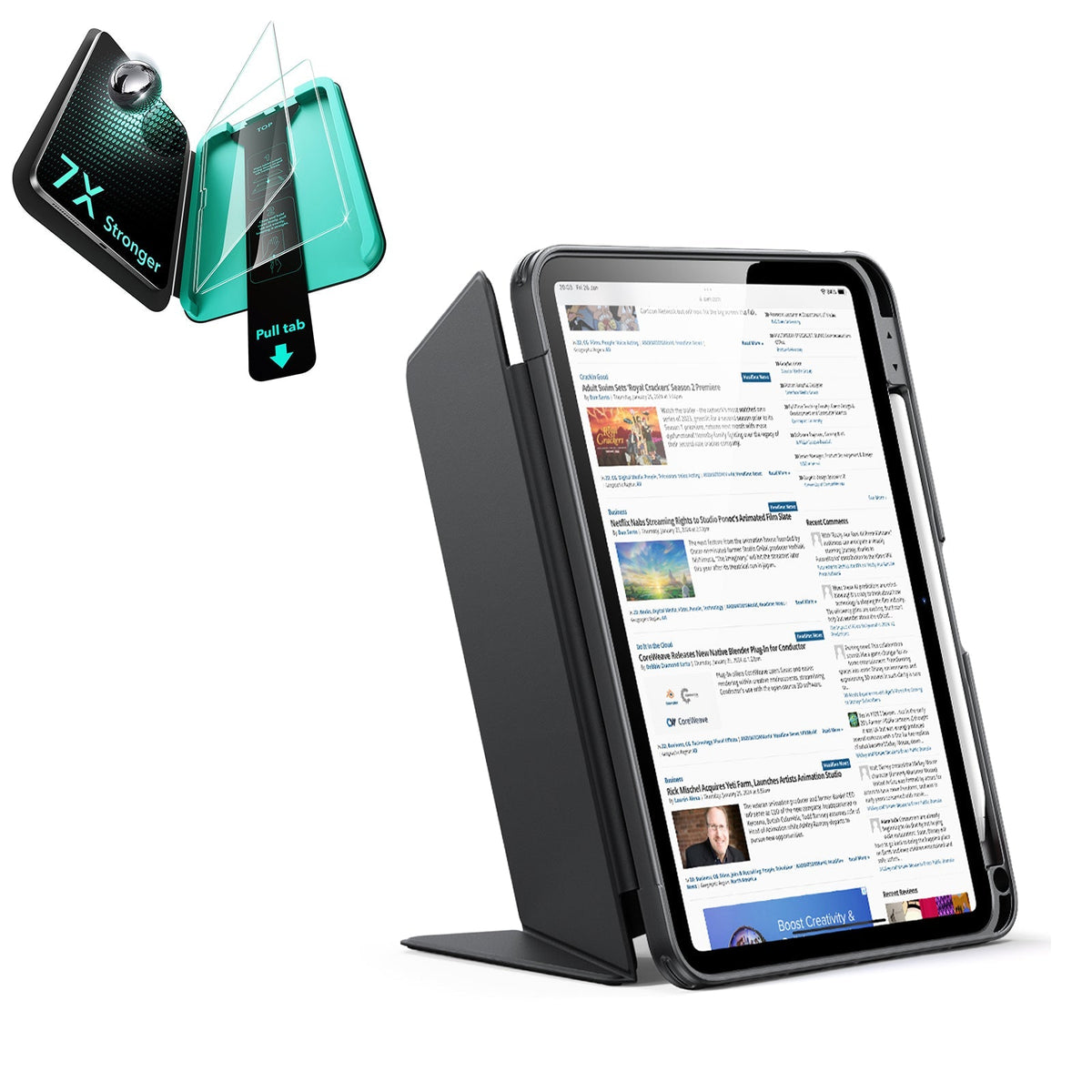 iPad 11" 2025 Bundle Flip Magnetic Case Pencil Holder & Armorite® Protection