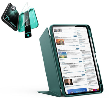 iPad 11" (A16) 2025 Bundle Flip Magnetic Case with Pencil Holder & Armorite® Protection - Green
