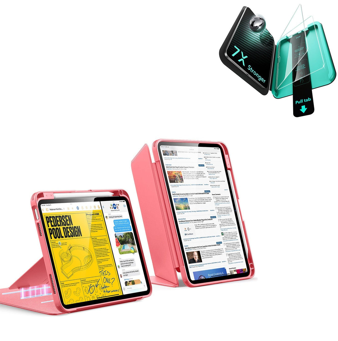 iPad 11" (A18) 2026 Bundle Flip Magnetic Case with Pencil Holder & Armorite® Protection - Watermelon Red