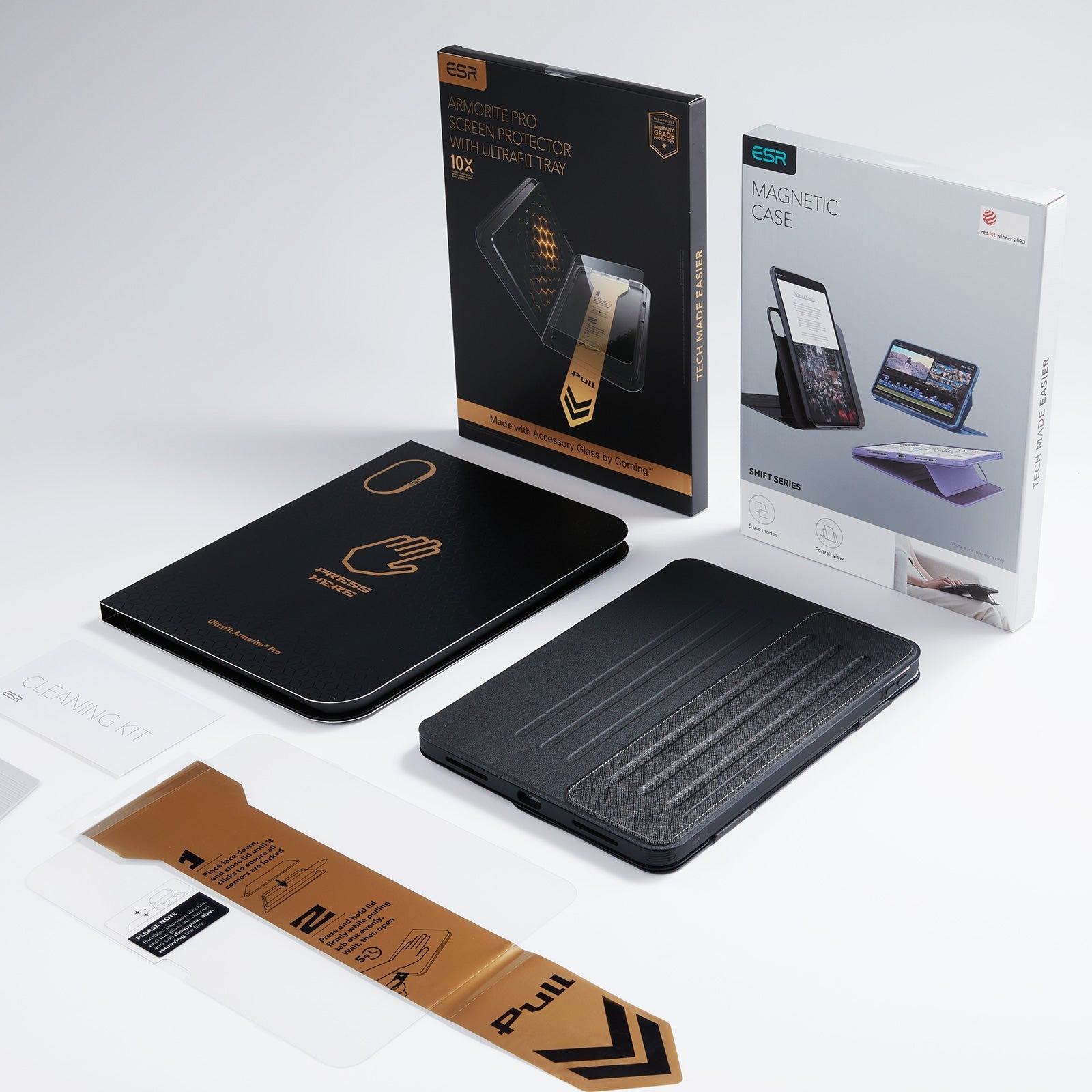 iPad 11" (A16) 2025 Bundle Shift Magnetic Case & Armorite® Pro Screen Protector With UltraFit Tray