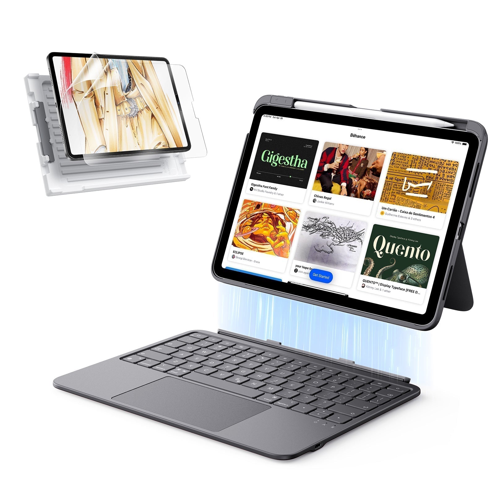 iPad 10th Gen Flex Keyboard Case (Detachable) Paper-feel Bundle - US Layout-Dark Gray ESR ESR
