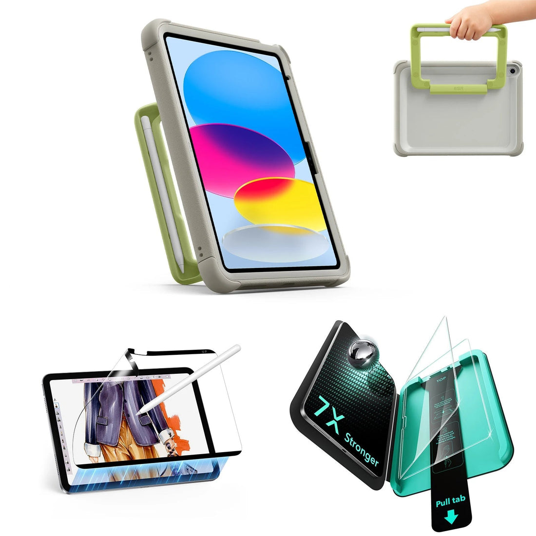 iPad 11" (A16) 2025 Kids All-in-One Bundle - Gray ESR ESR