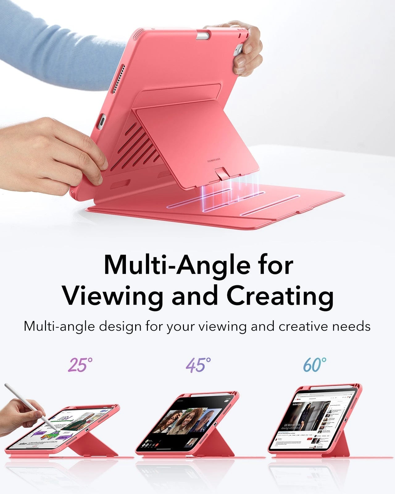 iPad 11" (A18) 2026 Flip Magnetic Case with Pencil Holder - Red ESR ESR