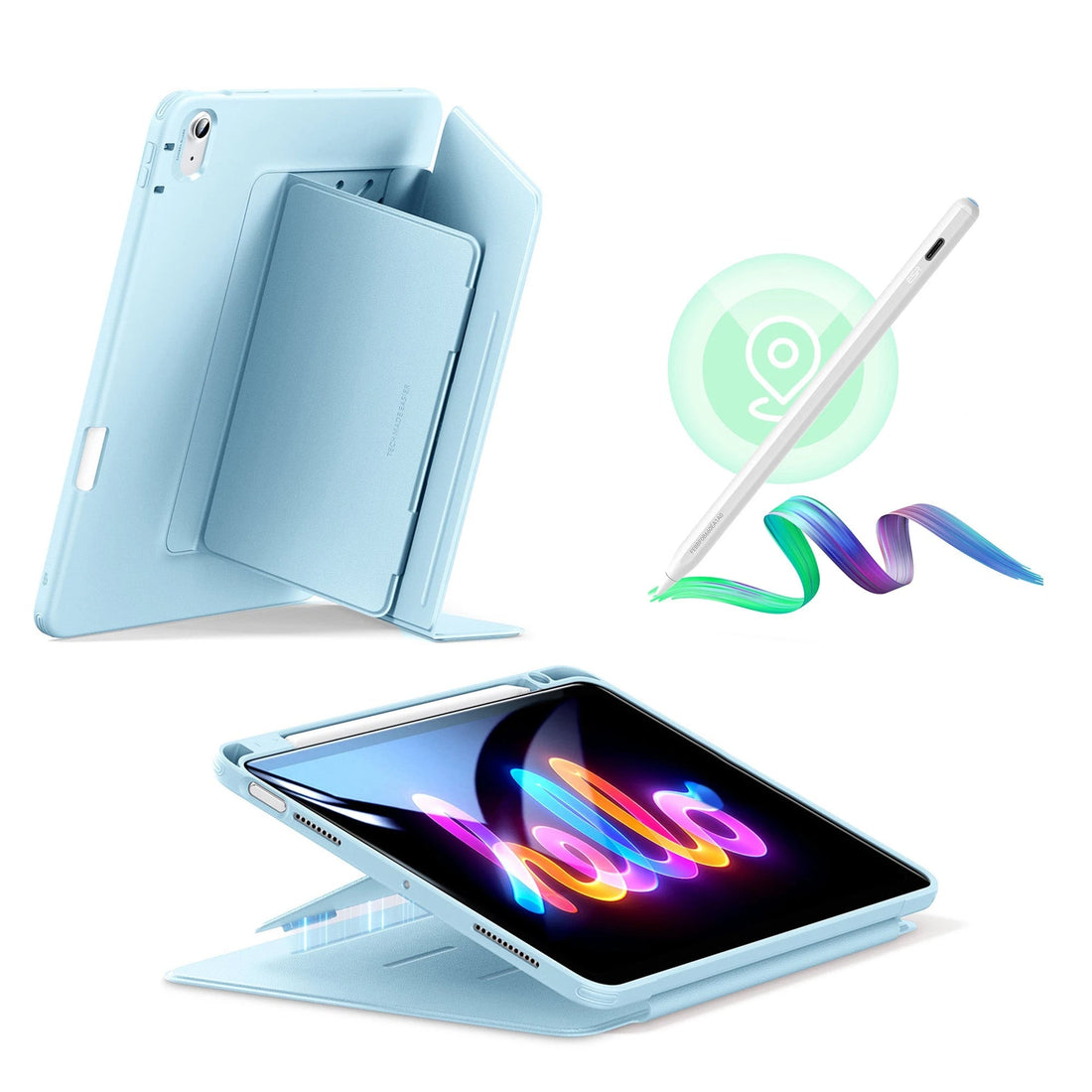 iPad Air 11" (2024) Bundle Flip Magnetic Case with Geo Digital Pencil - Sky Blue ESR ESR