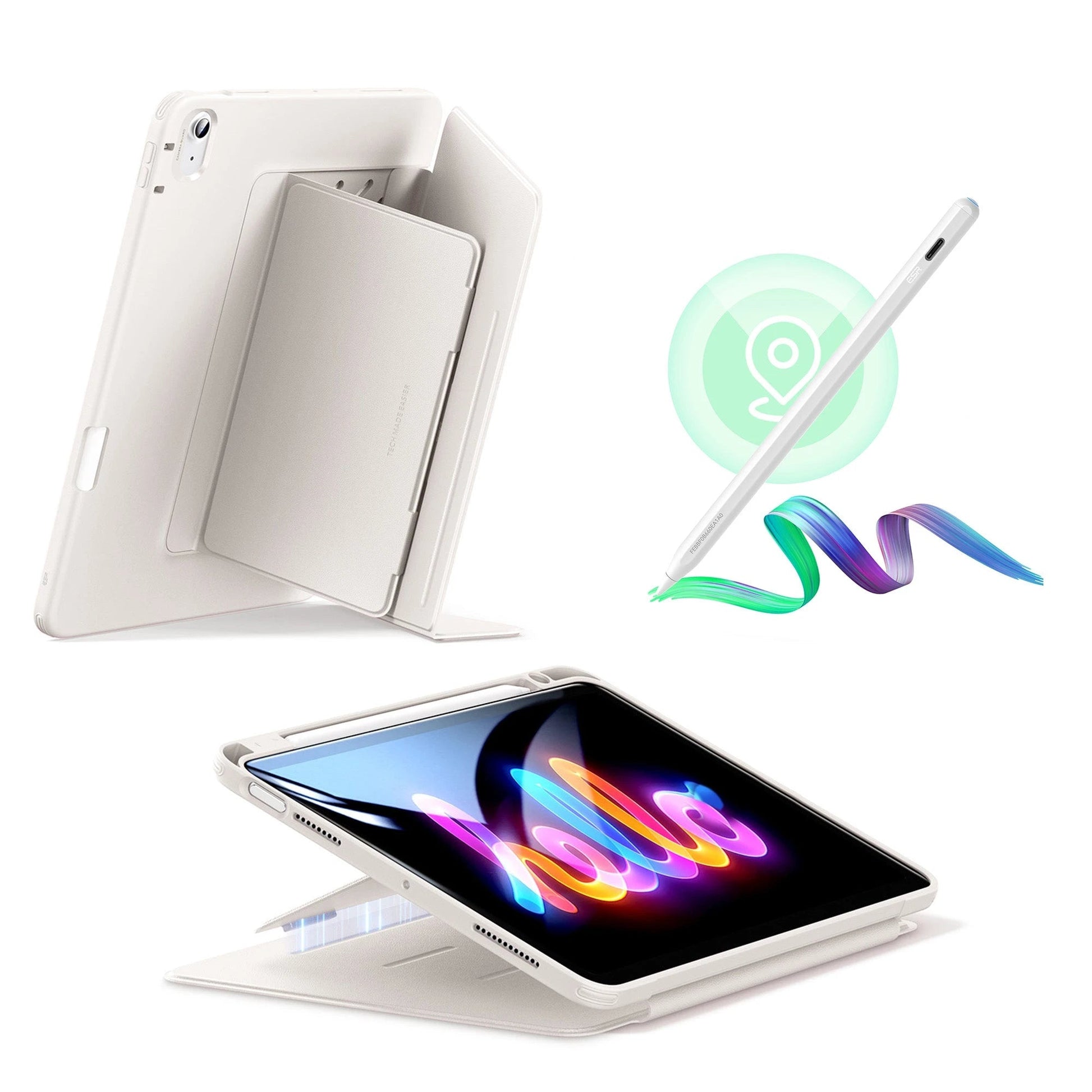 iPad Air 11" (M3) 2025 Bundle Flip Magnetic Case with Geo Digital Pencil - Starlight ESR ESR