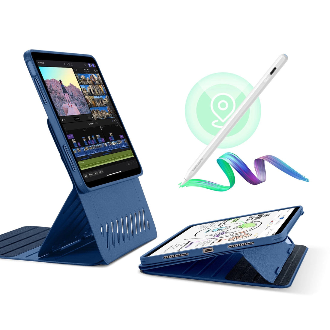 iPad Air 11" (M3) 2025 Bundle Shift Magnetic Case with Geo Digital Pencil - Navy Blue ESR ESR