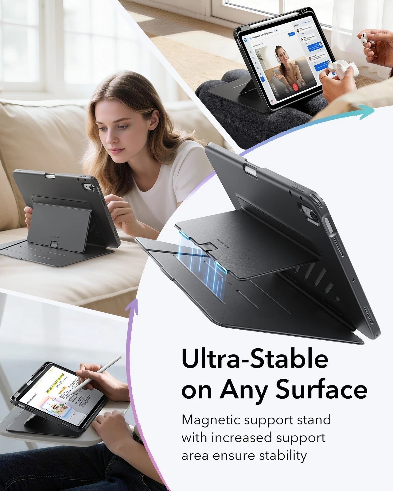 iPad Air 11" (M4) 2026 Bundle Flip Magnetic Case with Pencil Holder & Armorite® Paper-Feel Protection - Black ESR ESR