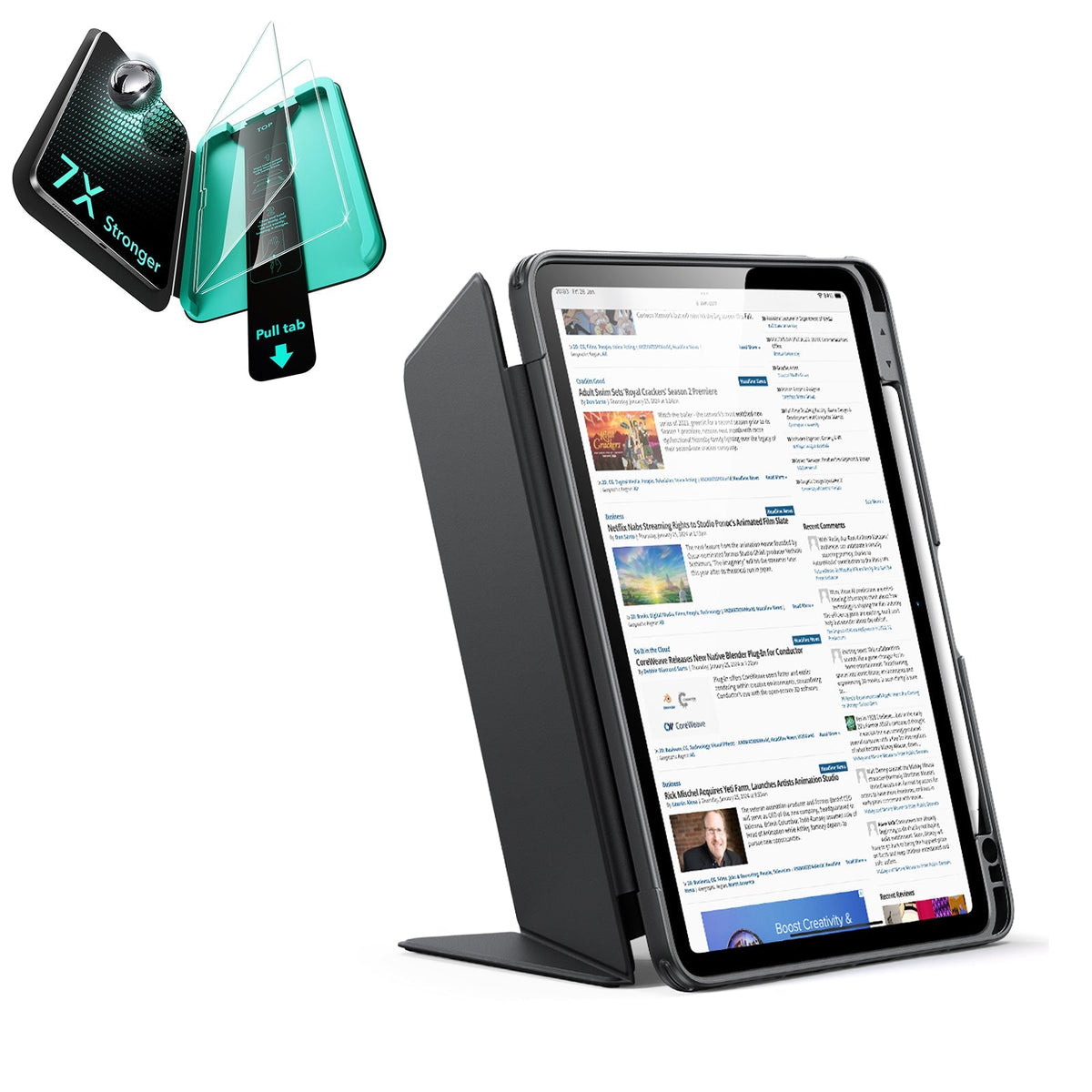 iPad Air 11" 2026 Bundle Flip Magnetic Case Pencil Holder & Armorite® Protection
