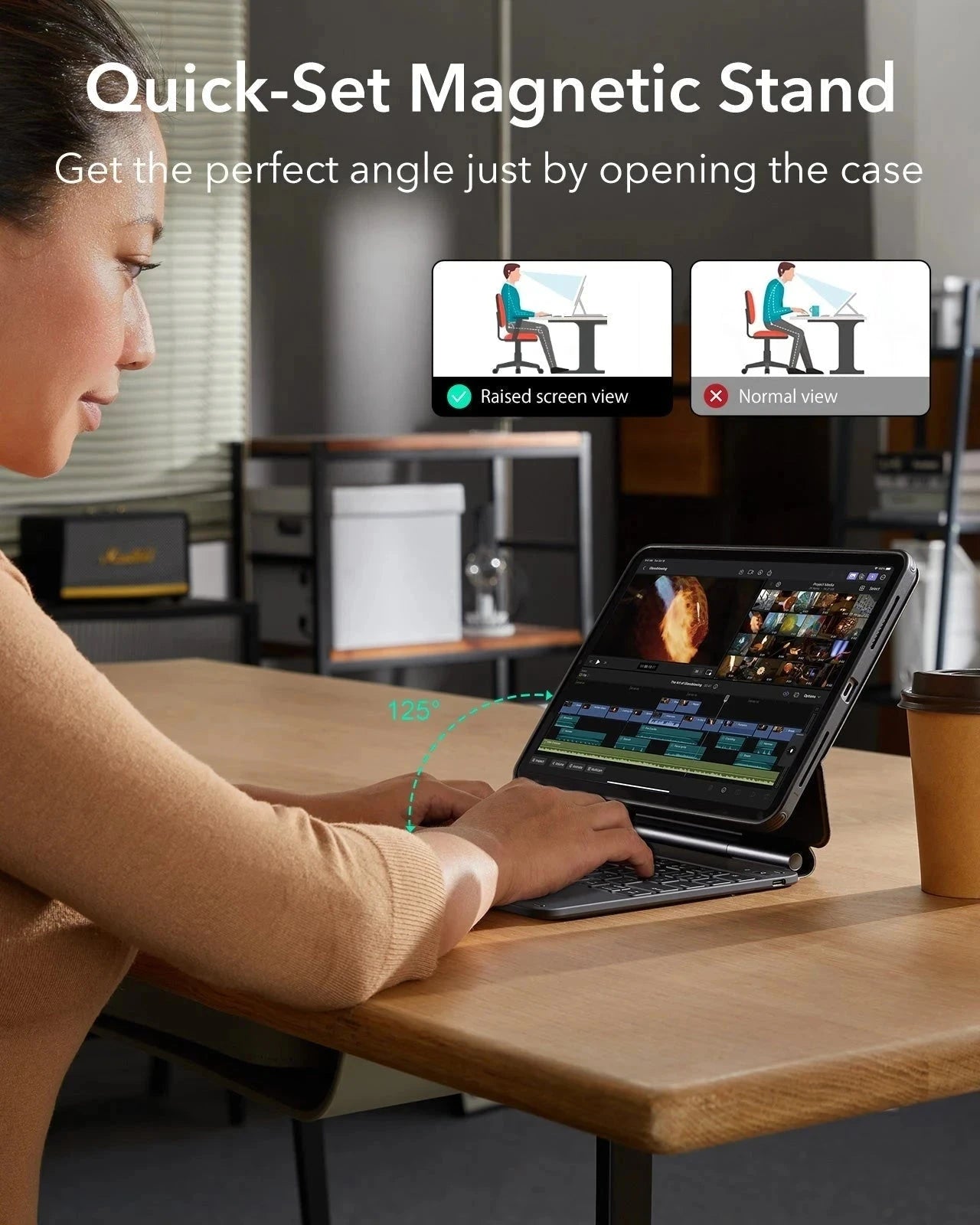 iPad Air 11" (M4) 2026 Bundle Rebound Magnetic Keyboard Case 360 & Digital Pencil-Quick-Set Magnetic Stand