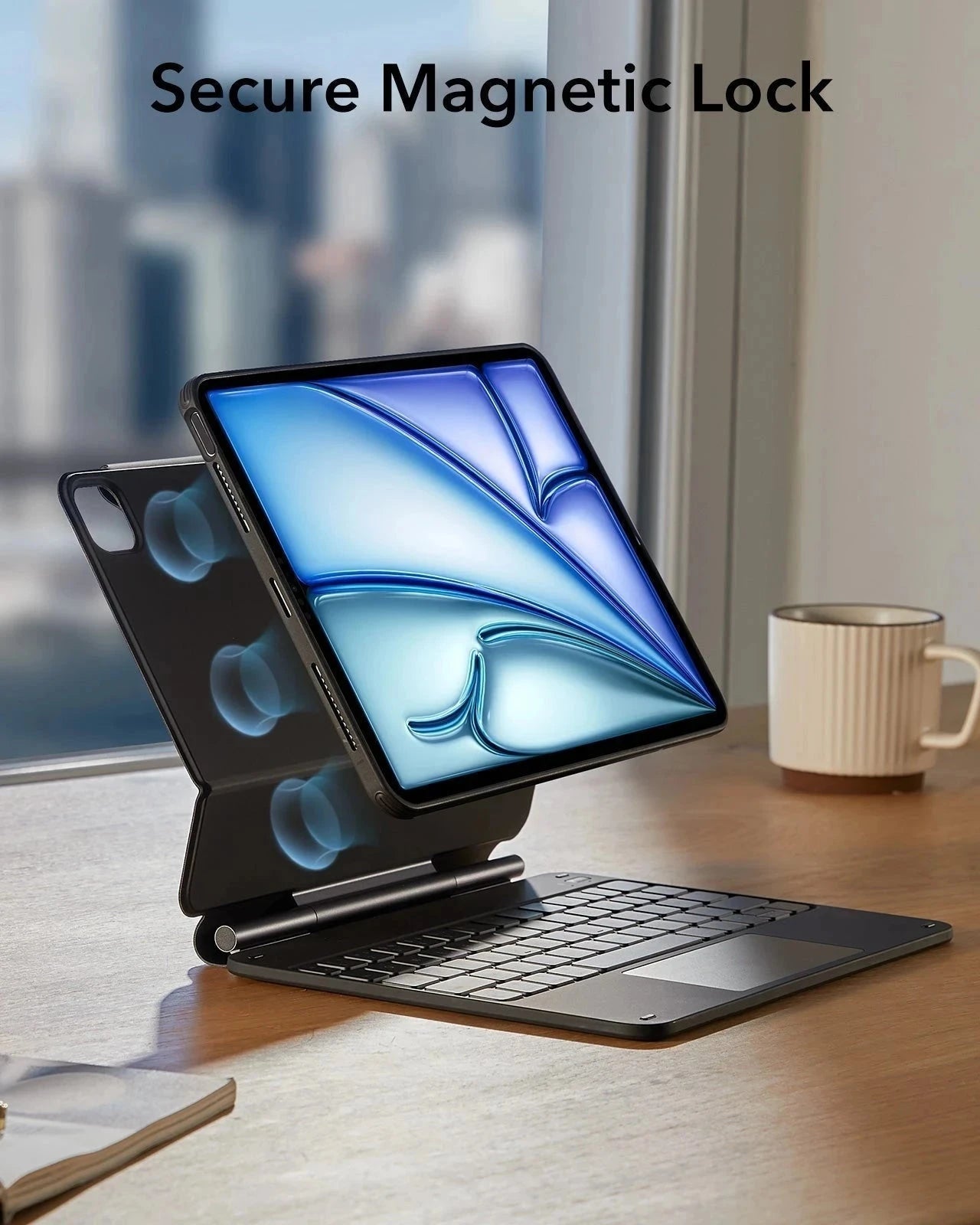iPad Air 11" (M4) 2026 Bundle Rebound Magnetic Keyboard Case 360 & Digital Pencil-secure magnetic lock
