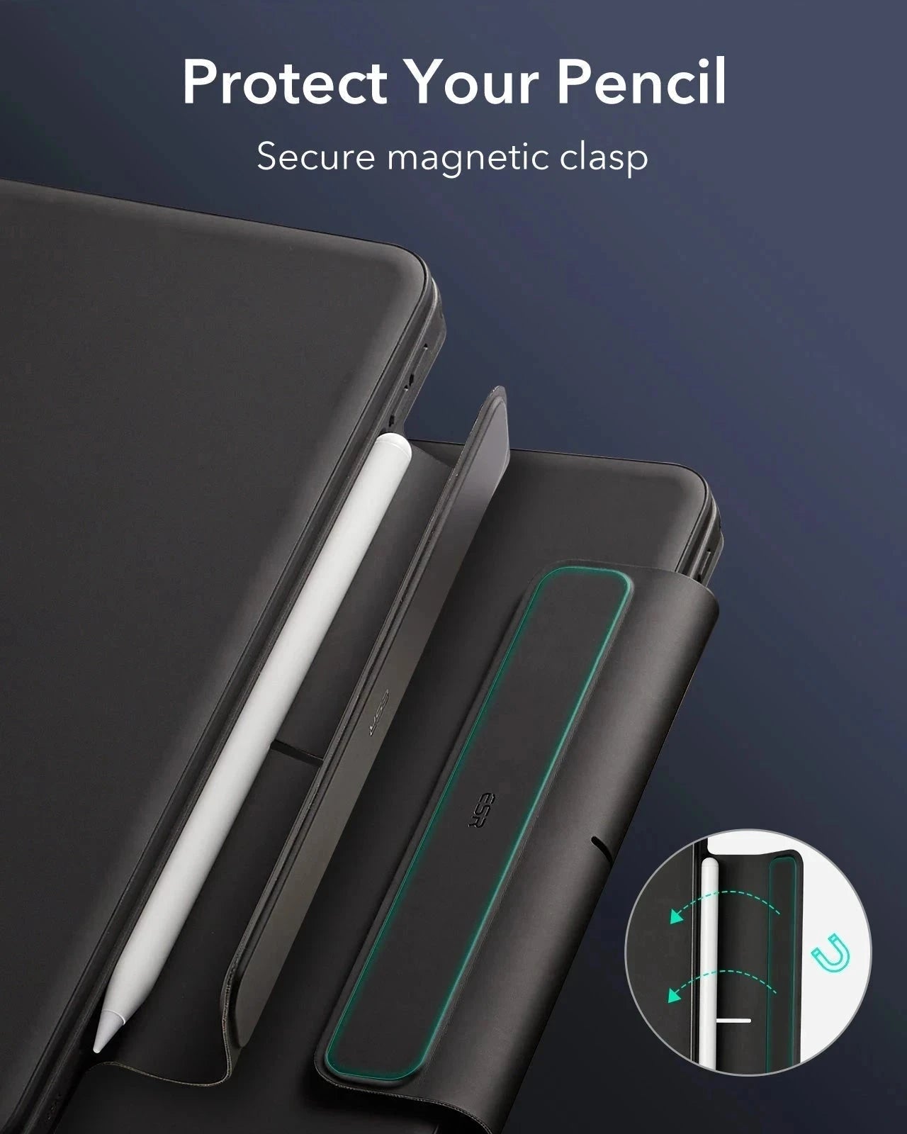 iPad Air 11" (M4) 2026 Bundle Rebound Magnetic Keyboard Case 360 & Digital Pencil-protect your pencil