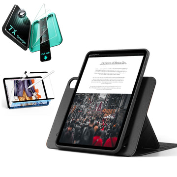 iPad Air 11" (M4) 2026 Bundle Shift Magnetic Case, Papel-Feel Magnetic & Armorite® Protection - Black