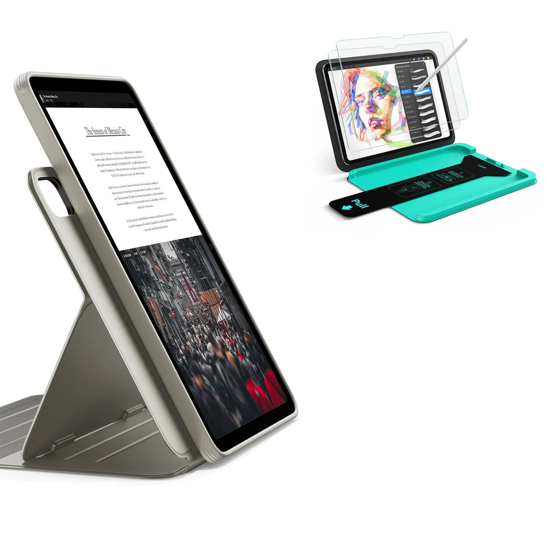 iPad Air 11" (M4) 2026 Bundle Shift Magnetic Case & Armorite® Paper-Feel Protection - Titanium ESR ESR