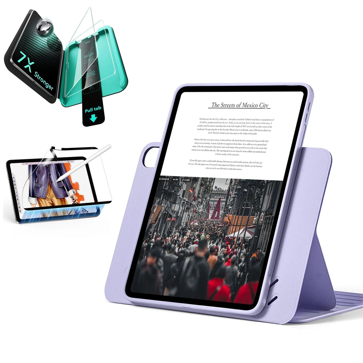 iPad Air 11" 2026 Bundle Shift Magnetic Case Papel Feel Magnetic & Armorite® Protection Light