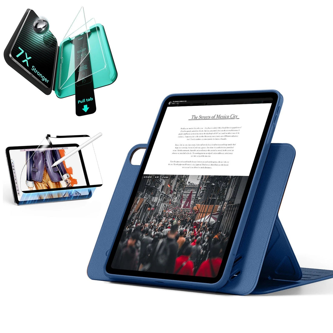 iPad Air 11" (M4) 2026 Bundle Shift Magnetic Case, Papel-Feel Magnetic & Armorite® Protection - Navy Blue ESR ESR