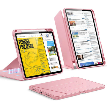 iPad Air 11" (M4) 2026 Flip Magnetic Case with Pencil Holder - Pink