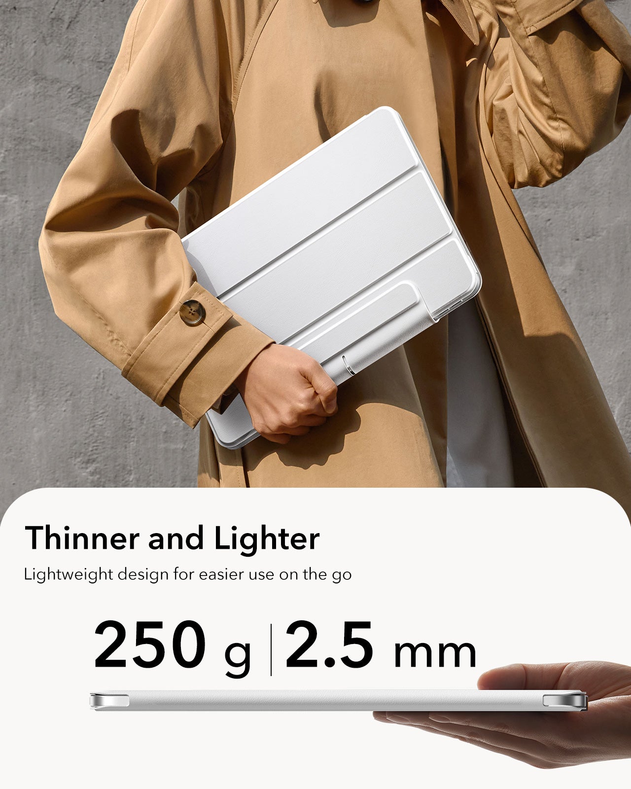 iPad Air 11" (M4) 2026 Rebound Magnetic Case - Brilliant White ESR ESR