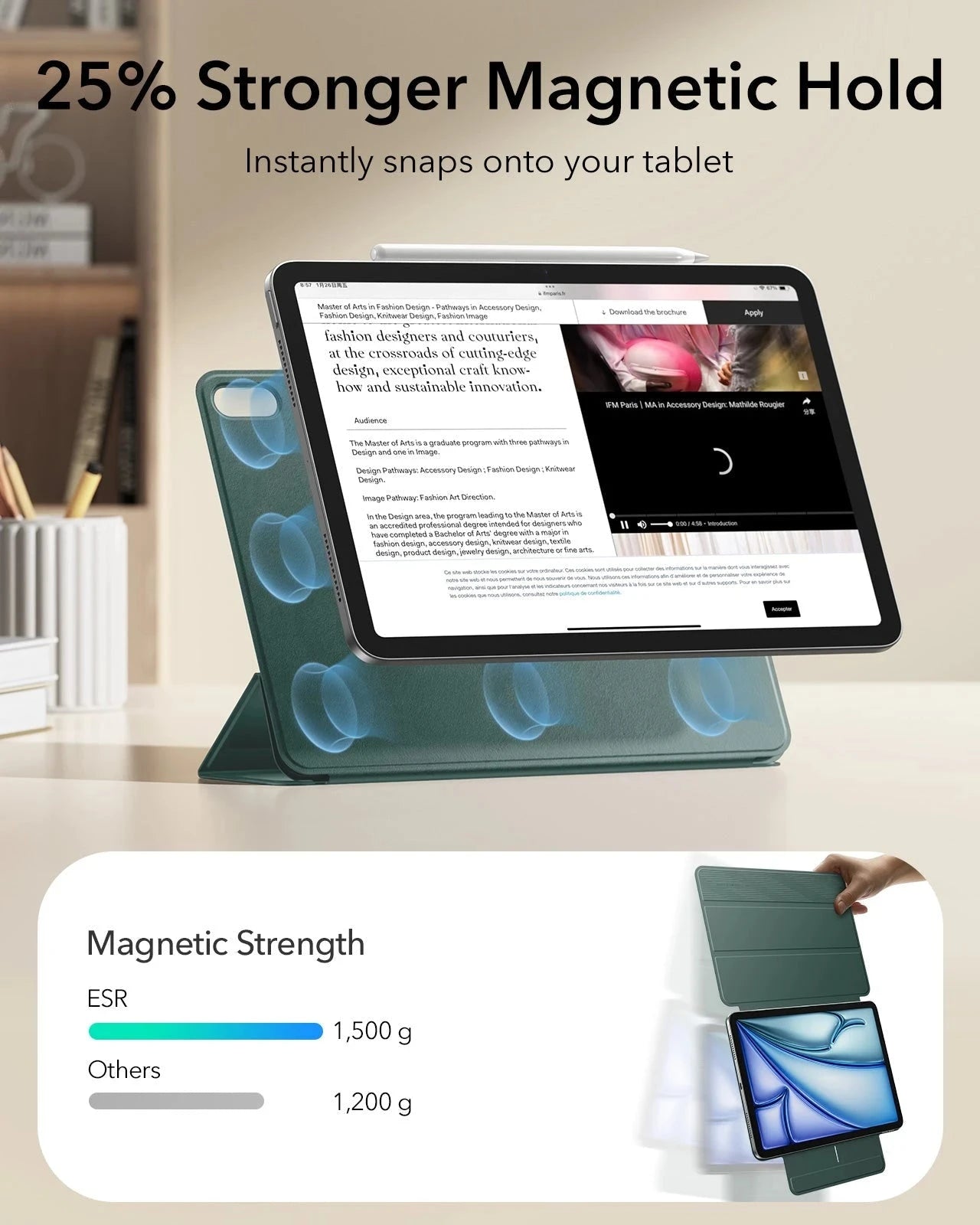 iPad Air 11" (M4) 2026 Rebound Magnetic Case - Green ESR ESR