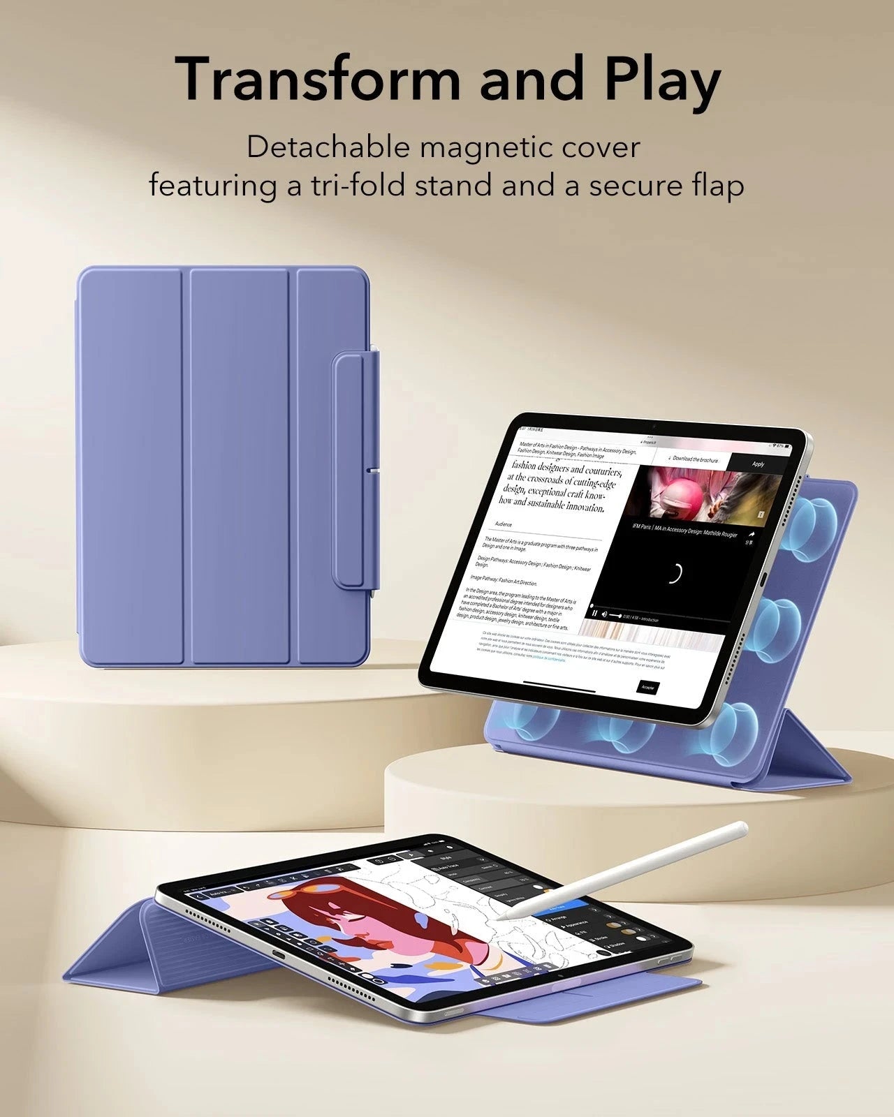 iPad Air 11" (M4) 2026 Rebound Magnetic Case - Purple ESR ESR