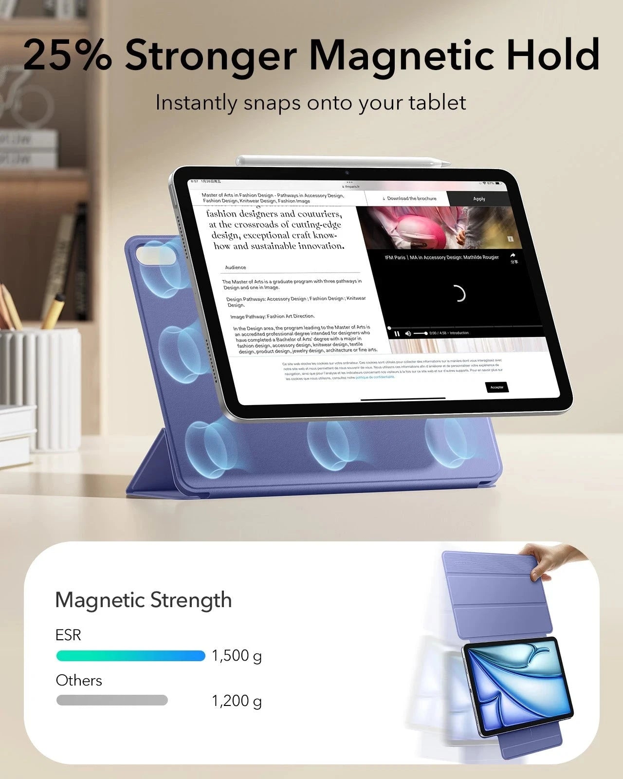 iPad Air 11" (M4) 2026 Rebound Magnetic Case - Purple ESR ESR