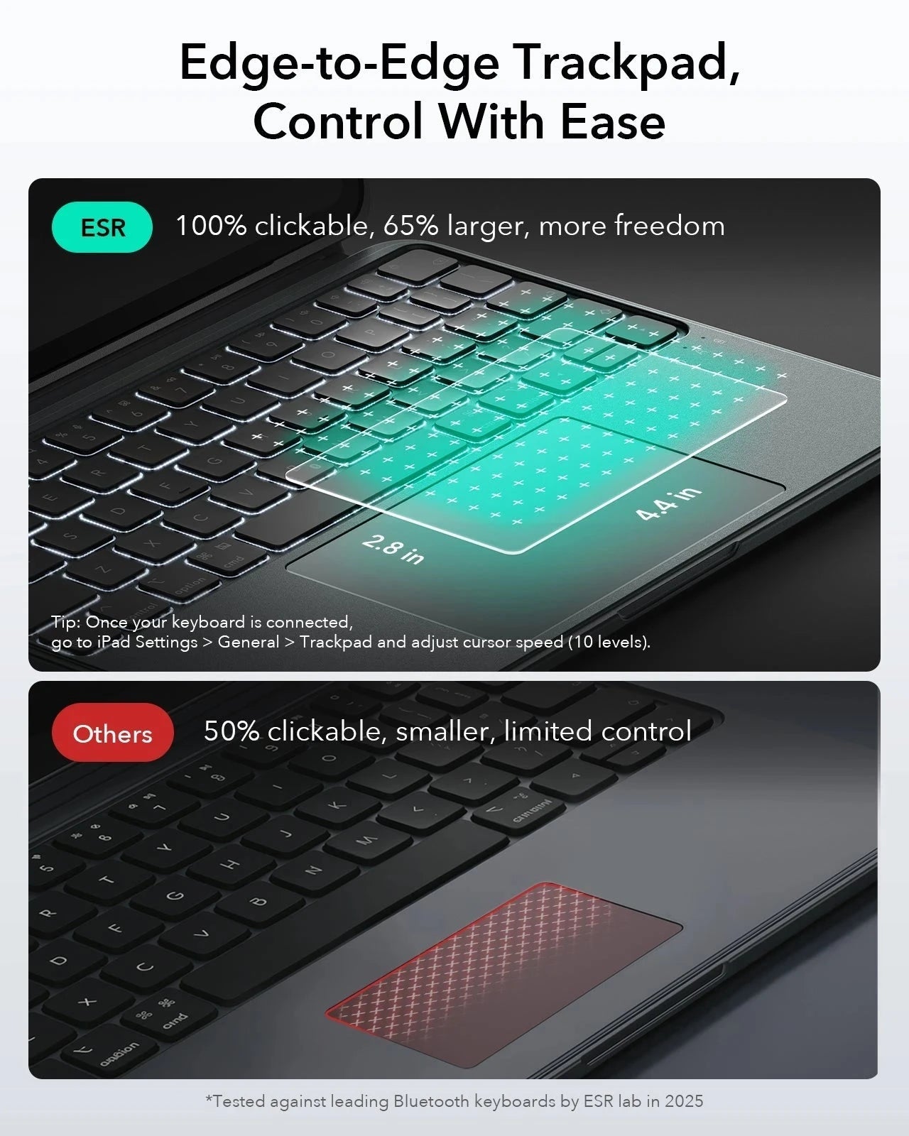 edge to edge trackpad，control with ease
