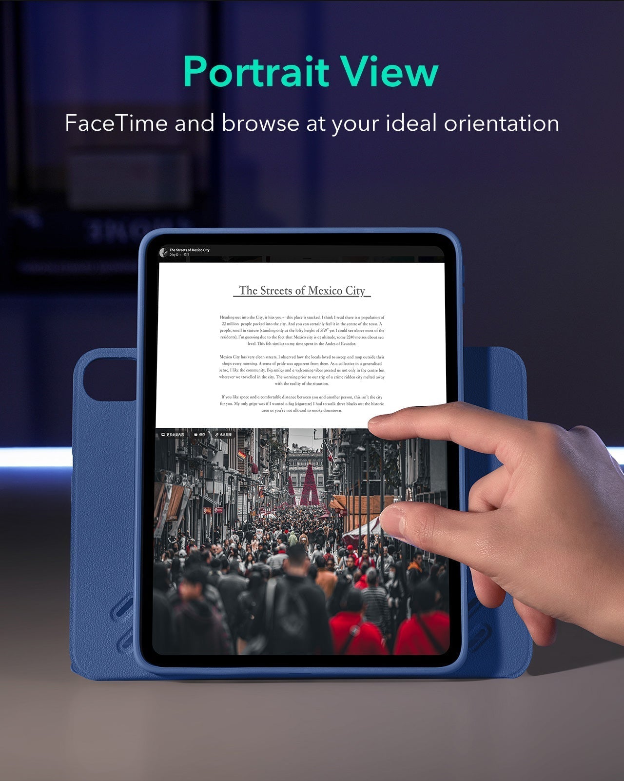 iPad Air 11" (M4) 2026 Shift Magnetic Case - Navy Blue ESR ESR