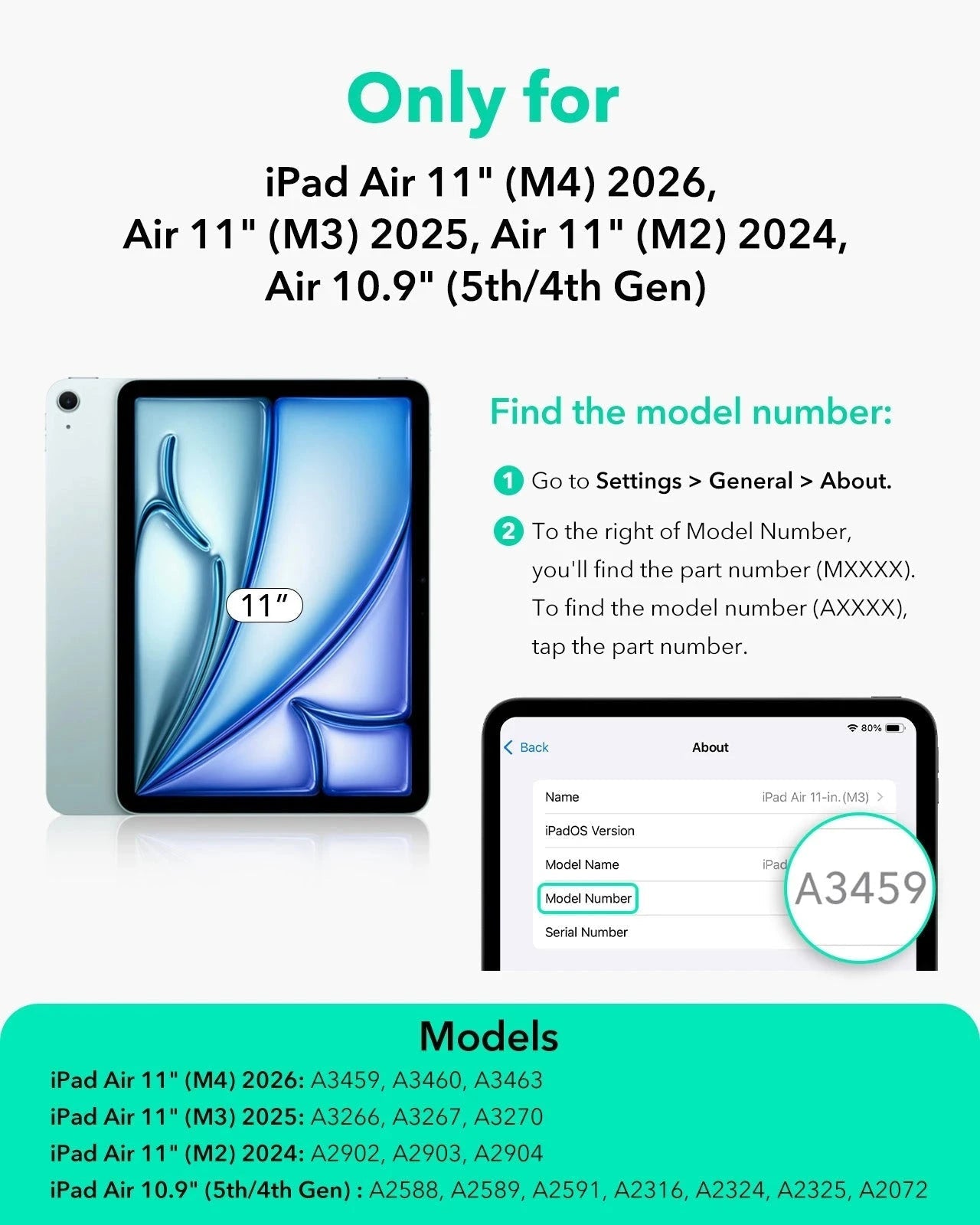 iPad Air 11" (M4) 2026 Shift Magnetic Case - Titanium ESR ESR