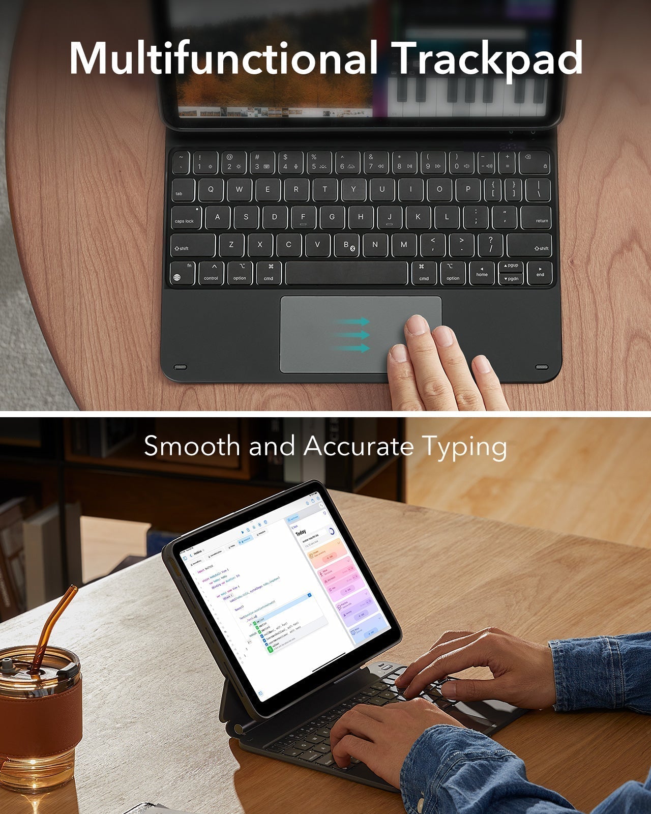 iPad Air 11" (M4) 2026 Rebound Magnetic Keyboard Case 360 -Nultifunctional Trackpad