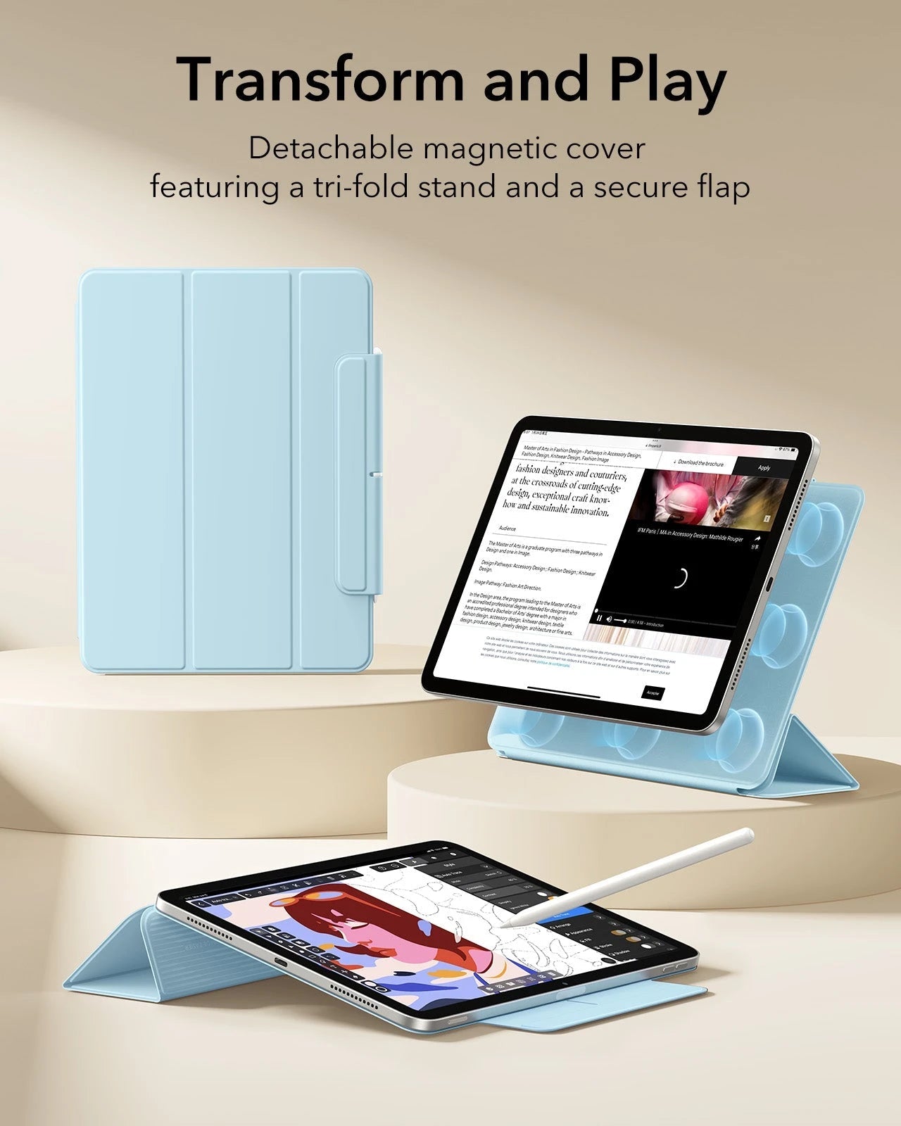 iPad Air 13" (2025) Rebound Magnetic Case - Light Blue ESR ESR